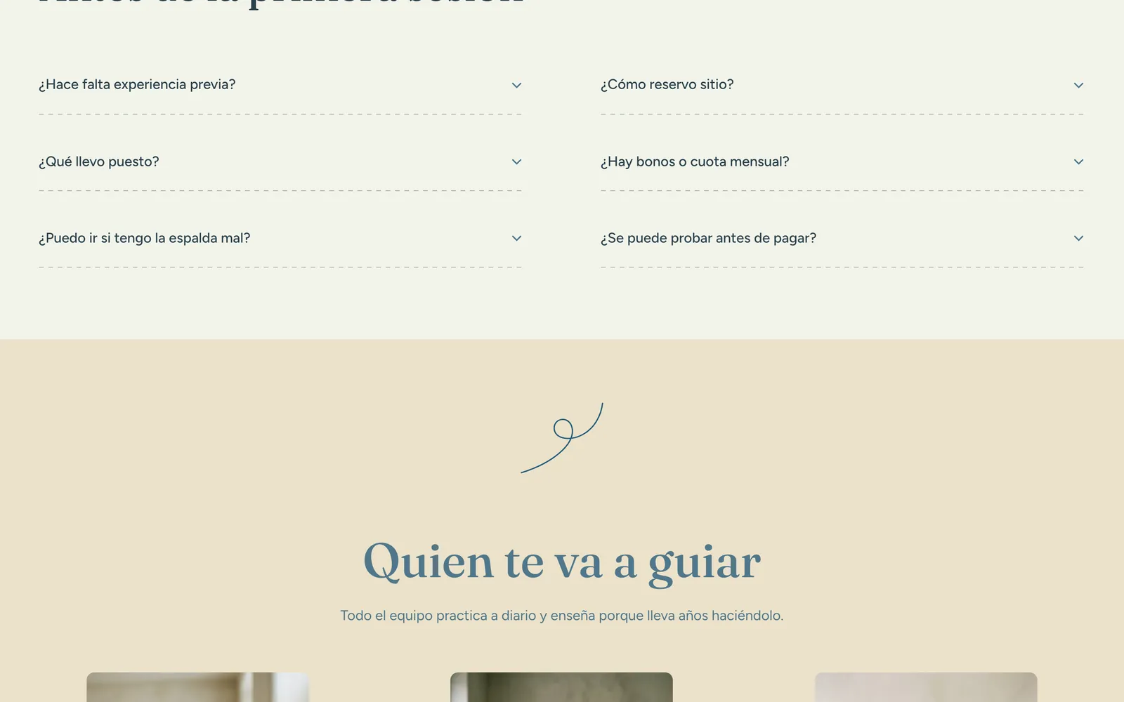 Pantalla 3 de la página de Remanso, bienestar y meditación