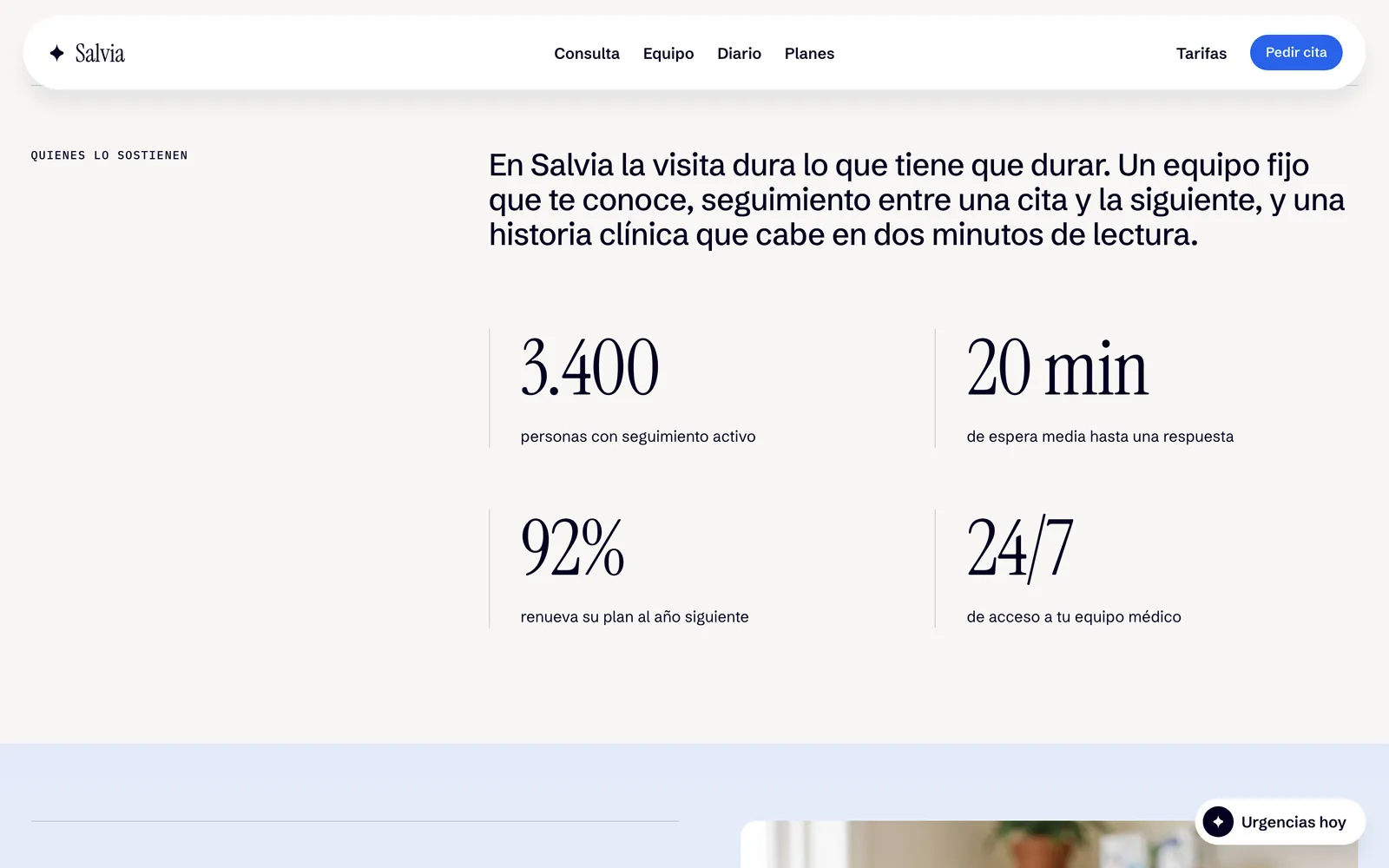 Pantalla 1 de la página de Salvia, salud integrativa · bilbao