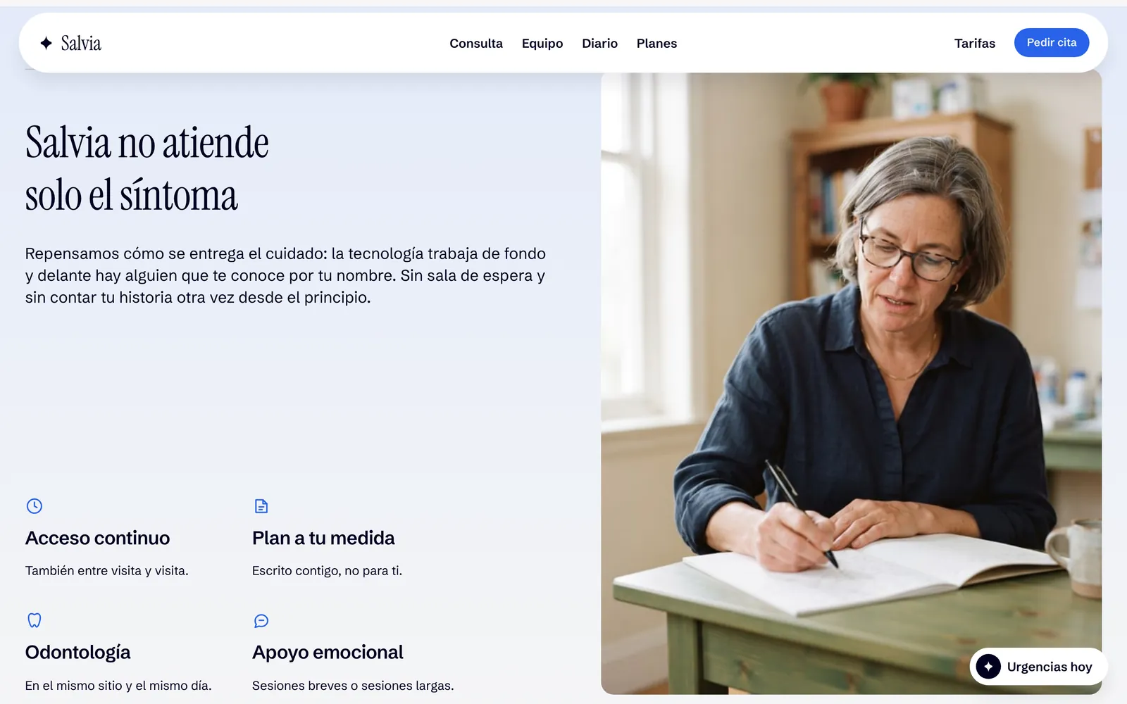 Pantalla 2 de la página de Salvia, salud integrativa · bilbao